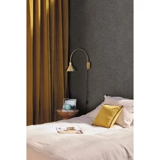 Kép 3/3 - Caselio Palmetta mintás modern fekete vinyl tapéta arany fénnyel Vibration Noir Or 53 cm X 10 m