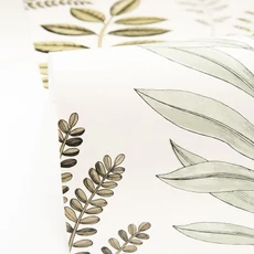 Kép 2/3 - Caselio Nagy levél mintás zöld-fehér vinyl tapéta Florium Vert D'Eau 53 cm X 10 m