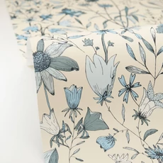 Kép 2/3 - Caselio Romantikus vadvirágos kék vinyl tapéta Jardin De Giverny Bleu Porcelaine 53 cm X 10 m