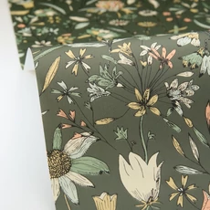 Kép 2/3 - Caselio Romantikus vadvirágos zöld vinyl tapéta Jardin De Giverny Vert Anglais 53 cm X 10 m