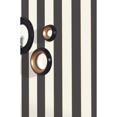 Kép 3/3 - Caselio Elegáns csíkos fekete-fehér vinyl tapéta arany széllel Moonlight Golden Lines Noir Or 53 cm X 10 m