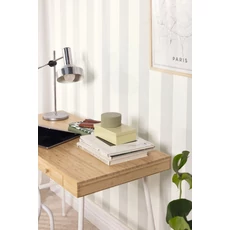 Kép 3/3 - Caselio Klasszikus csíkos halványszürke vinyl tapéta Linen Lines Gris Souris 53 cm X 10 m