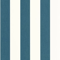 Kép 1/3 - Caselio Klasszikus csíkos kék vinyl tapéta Linen Lines Bleu Canard 53 cm X 10 m