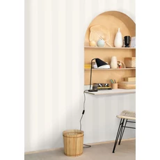 Kép 3/3 - Caselio Széles csíkos fehér vinyl tapéta Wide Lines White 53 cm X 10 m