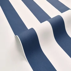 Kép 2/3 - Caselio Klasszikus csíkos sötétkék vinyl tapéta Linen Lines Bleu Marine 53 cm X 10 m