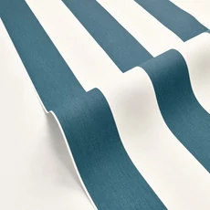 Kép 2/3 - Caselio Klasszikus csíkos kék vinyl tapéta Linen Lines Bleu Canard 53 cm X 10 m