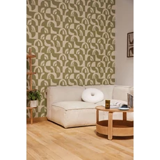 Kép 3/3 - Caselio Geometriai mintás modern keki zöld vinyl tapéta Empreinte Vert Kaki 53 cm X 10 m