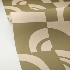 Kép 2/3 - Caselio Geometriai mintás modern keki zöld vinyl tapéta Empreinte Vert Kaki 53 cm X 10 m