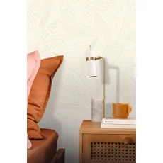 Kép 3/3 - Caselio Levélmintás modern törtfehér vlies tapéta Natura Craie 53 cm X 10 m