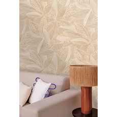 Kép 3/3 - Caselio Levélmintás modern barna vlies tapéta Natura Gres Des Vosges 53 cm X 10 m