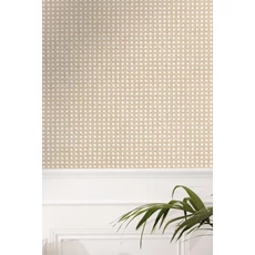 Kép 3/3 - Caselio Fonott mintás tóp színű vinyl tapéta Cannage Taupe 53 cm X 10 m