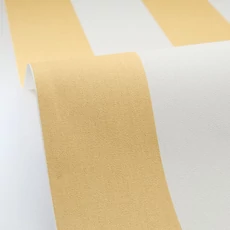 Kép 2/3 - Caselio Klasszikus csíkos sárga vinyl tapéta Linen Lines Jaune Soleil 53 cm X 10 m
