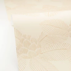 Kép 2/3 - Caselio Lótuszvirág mintás bézs vinyl tapéta Lotus Beige 53 cm X 10 m