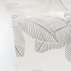 Kép 2/3 - Caselio Lótuszvirág mintás fekete-fehér vinyl tapéta Lotus Noir Blanc 53 cm X 10 m