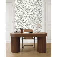 Kép 3/3 - Caselio Absztrakt mintás fekete-fehér vinyl tapéta Artline Noir Et Blanc 53 cm X 10 m