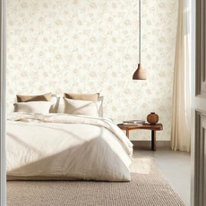 Kép 3/3 - Caselio Bájos virágmintás fehér-arany vlies tapéta Silent Garden Blanc Or 53 cm X 10 m