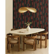 Kép 3/3 - Caselio Geometriai mintás modern bordó-zöld vinyl tapéta Achille Grenat 53 cm X 10 m