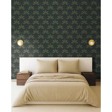 Kép 3/3 - Caselio Pálmafás art deco sötétkék vinyl tapéta Gisele Bleu 53 cm X 10 m