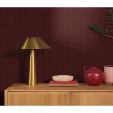 Kép 3/3 - Caselio Art deco kockás piros-arany vinyl tapéta Alphonse Grenat 53 cm X 10 m