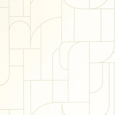 Kép 1/3 - Caselio Geometriai mintás modern fehér-arany vinyl tapéta Achille Blanc Or 53 cm X 10 m