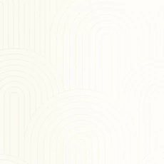 Kép 1/3 - Caselio Geometriai mintás art deco fehér vlies tapéta Curved Line Blanc 53 cm X 10 m