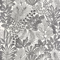 Kép 1/2 - Caselio Dzsungel mintás egzotikus fehér-fekete vinyl tapéta Golden Jungle Noir Et Blanc 53 cm X 10 m