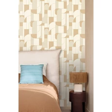 Kép 3/3 - Caselio Geometriai mintás modern bézs vinyl tapéta Achille Blanc Beige 53 cm X 10 m