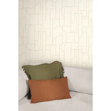 Kép 3/3 - Caselio Geometriai mintás modern fehér-arany vinyl tapéta Achille Blanc Or 53 cm X 10 m