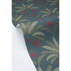 Kép 2/3 - Caselio Pálmafás art deco sötétkék vinyl tapéta Gisele Bleu 53 cm X 10 m