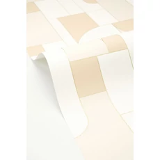 Kép 2/3 - Caselio Geometriai mintás modern bézs vinyl tapéta Achille Blanc Beige 53 cm X 10 m