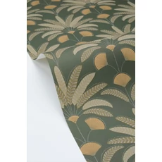 Kép 2/3 - Caselio Pálmafás art deco sötétzöld vinyl tapéta Gisele Vert Bouteille 53 cm X 10 m