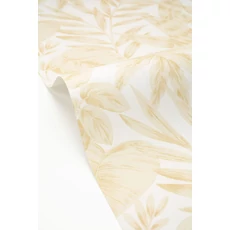 Kép 2/3 - Caselio Levélmintás bézs vinyl tapéta Kalea Beige 53 cm X 10 m