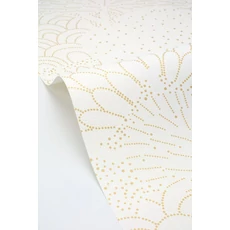 Kép 2/3 - Caselio Pontozott virágmintás fehér-arany vlies tapéta Bloom Reverie Blanc Or 53 cm X 10 m