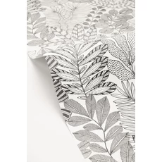 Kép 2/2 - Caselio Dzsungel mintás egzotikus fehér-fekete vinyl tapéta Golden Jungle Noir Et Blanc 53 cm X 10 m