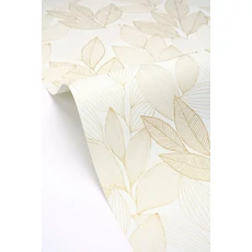 Kép 2/3 - Caselio Botanikai mintás fehér-arany vinyl tapéta Little Botanica Blanc Or 53 cm X 10 m