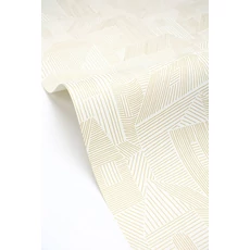 Kép 2/3 - Caselio Várost ábrázoló fehér-arany vinyl tapéta Village Blanc Or 53 cm X 10 m