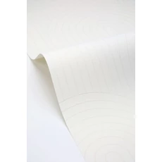 Kép 2/3 - Caselio Geometriai mintás art deco fehér vlies tapéta Curved Line Blanc 53 cm X 10 m