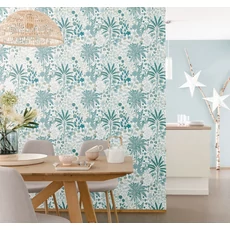 Kép 3/3 - Caselio Zöldes kék vlies tapéta Hygge Uni Bleu Vert 53 cm X 10 m