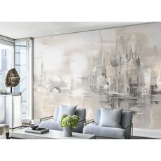 Kép 2/2 - JV Holdfényes város bézs vinyl poszter tapéta Millennium Dawn 68 cm X 3 m