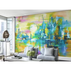 Kép 2/2 - JV Holdfényes város színes vinyl poszter tapéta Millennium Graffiti 68 cm X 3 m