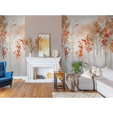 Kép 2/2 - JV Őszi erdő szürke-piros vinyl poszter tapéta Maples Autumn 68 cm X 3 m