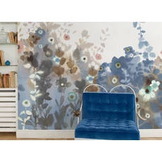 Kép 2/2 - JV Virágmintás kék vinyl poszter tapéta Zeeland Blue 272 cm X 3 m