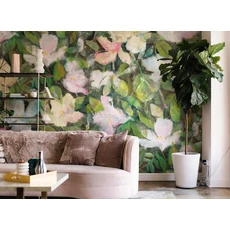 Kép 2/2 - JV Texturált virágmintás zöld vinyl poszter tapéta Bronte Green 400 cm X 3 m