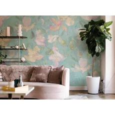 Kép 2/2 - JV Texturált virágmintás kék vinyl poszter tapéta Bronte Light Blue 400 cm X 3 m