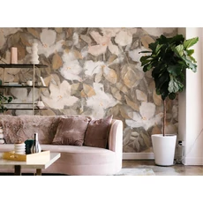 Kép 2/2 - JV Texturált virágmintás bronz vinyl poszter tapéta Bronte Sepia 68 cm X 3 m