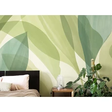 Kép 2/2 - JV Trópusi levélmintás zöld vinyl poszter tapéta Davao Summer 68 cm X 3 m