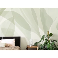 Kép 2/2 - JV Trópusi levélmintás zöld vinyl poszter tapéta Davao Sage 68 cm X 3 m