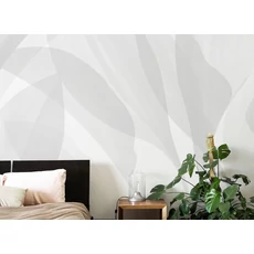 Kép 2/2 - JV Trópusi levélmintás szürke vinyl tapéta Davao Grey 68 cm X 3 m