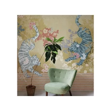 Kép 2/2 - JV Tigrisek tánca arany színű vinyl poszter tapéta Noen Gold 68 cm X 3 m