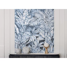 Kép 2/2 - JV Trópusi dzsungel mintás kék vinyl poszter tapéta Daintree Blue Ink 68 cm X 3 m